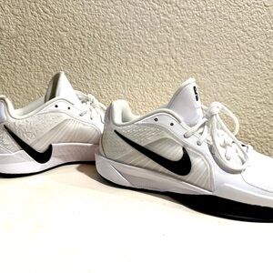 Nike Sabrina 2 Customs White Athletic Shoes with Black Swoosh